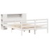 Cama con estantería sin colchón madera maciza blanca 140x200