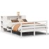 Cama con estantería sin colchón madera maciza blanca 150x200