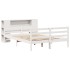Cama con estantería sin colchón madera maciza blanca 150x200