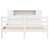 Cama con estantería sin colchón madera maciza blanca 150x200