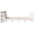 Cama con estantería sin colchón madera maciza blanca 150x200