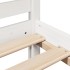 Cama con estantería sin colchón madera maciza blanca 150x200