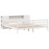 Cama con estantería sin colchón madera maciza blanca 180x200