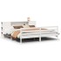 Cama con estantería sin colchón madera maciza blanca 200x200
