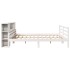 Cama con estantería sin colchón madera maciza blanca 200x200