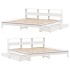 Cama con estantería sin colchón madera maciza blanca 180x200