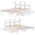 Cama con estantería sin colchón madera maciza blanca 140x190