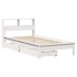 Cama con estantería sin colchón madera maciza blanca 75x190