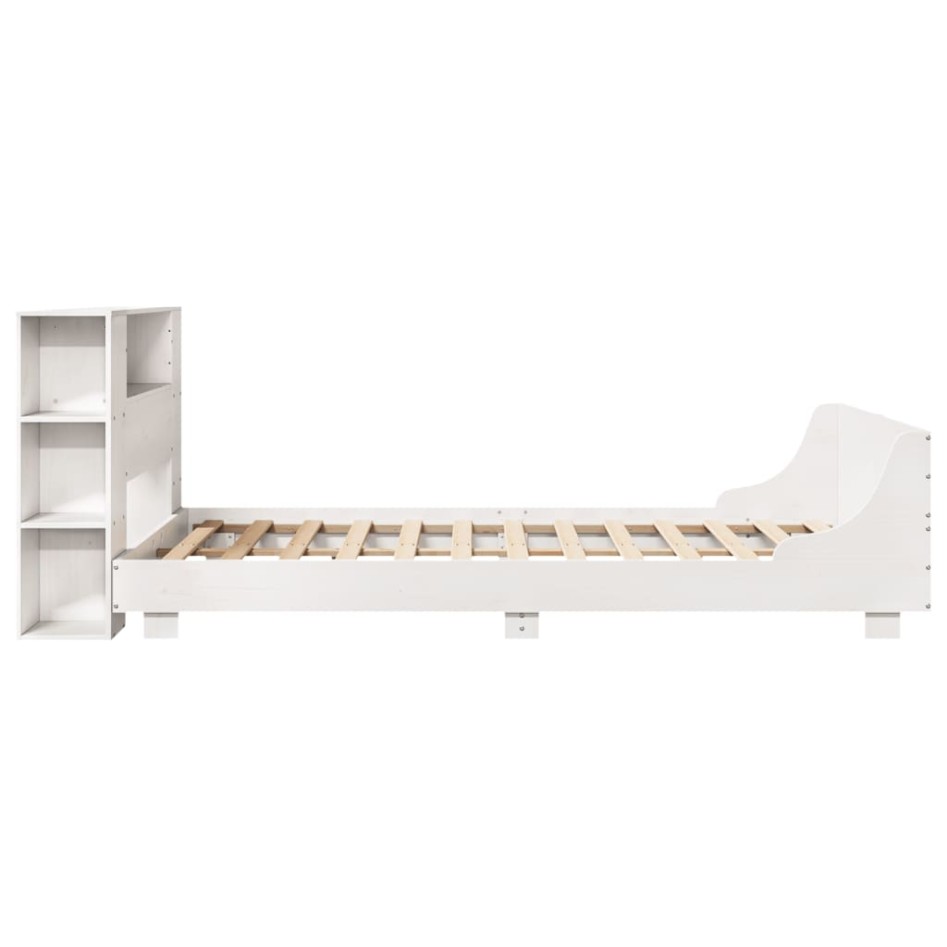 Estructura de cama sin colchón madera maciza blanca 120x190