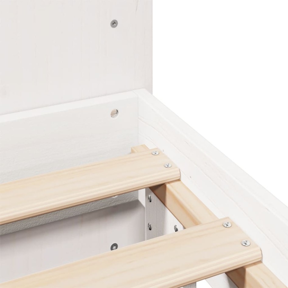 Estructura de cama sin colchón madera maciza blanca 120x190