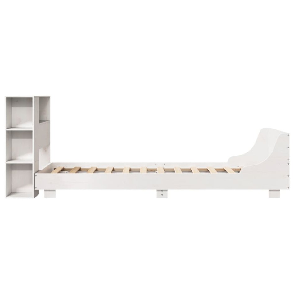 Estructura de cama sin colchón madera maciza blanca 75x190