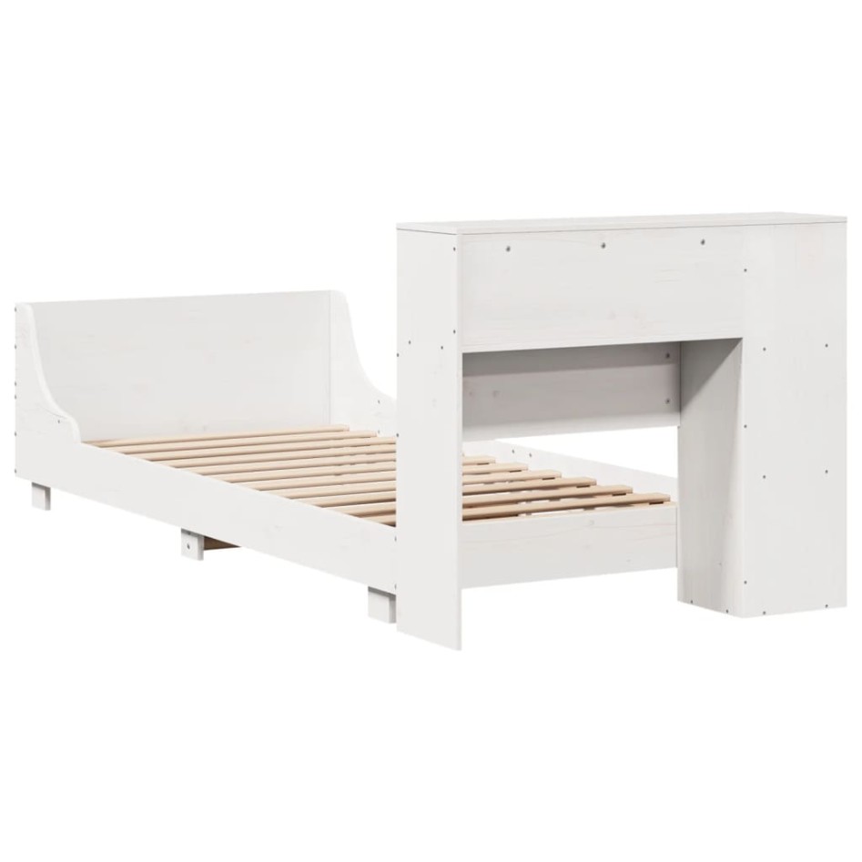 Estructura de cama sin colchón madera maciza blanca 75x190