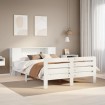 Estructura de cama sin colchón madera de pino blanca 120x200 cm