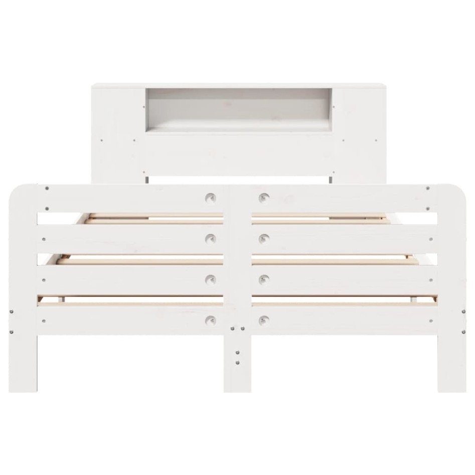 Estructura de cama sin colchón madera de pino blanca 120x200