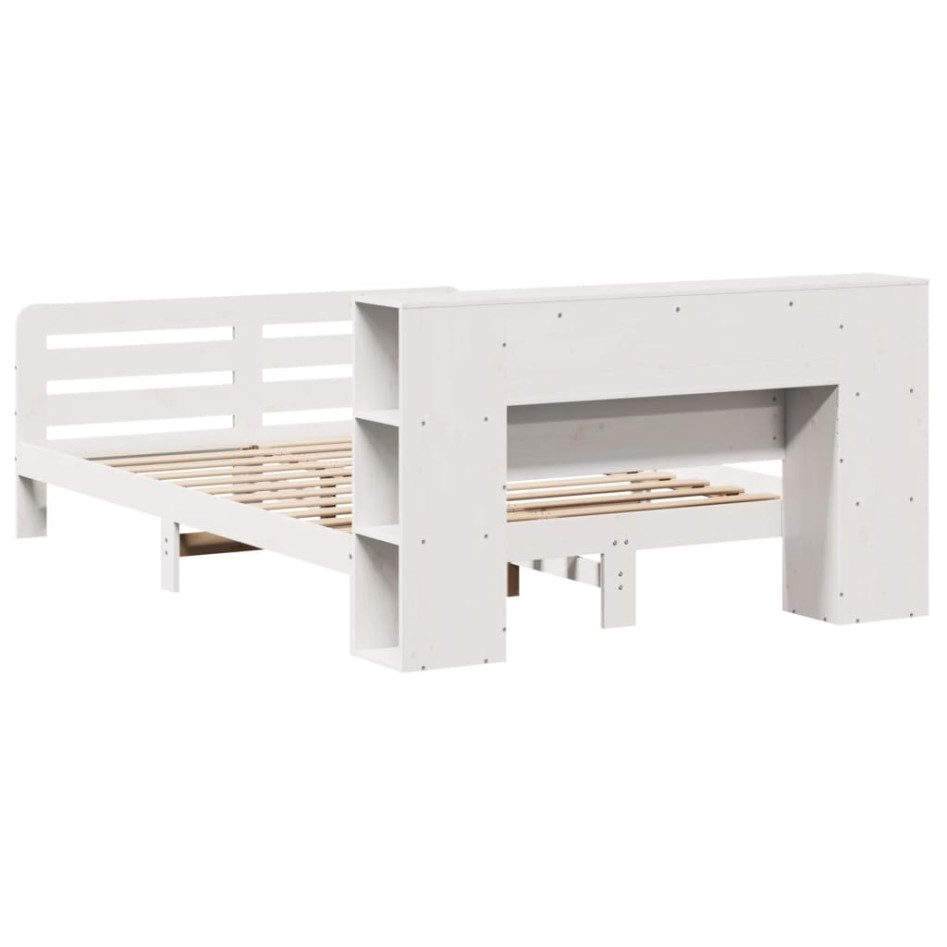 Estructura de cama sin colchón madera de pino blanca 120x200