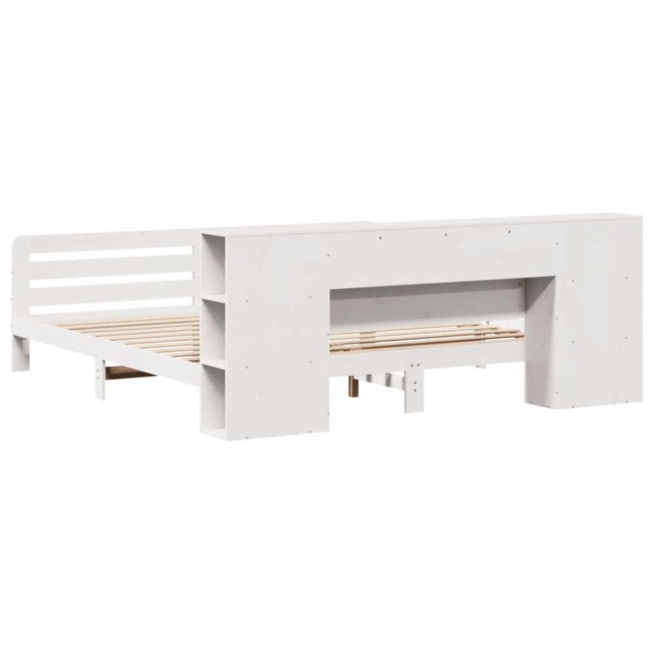 Cama sin colchón madera maciza de pino blanca 180x200