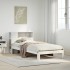Cama con estantería sin colchón madera maciza blanca 75x190