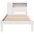 Cama con estantería sin colchón madera maciza blanca 75x190