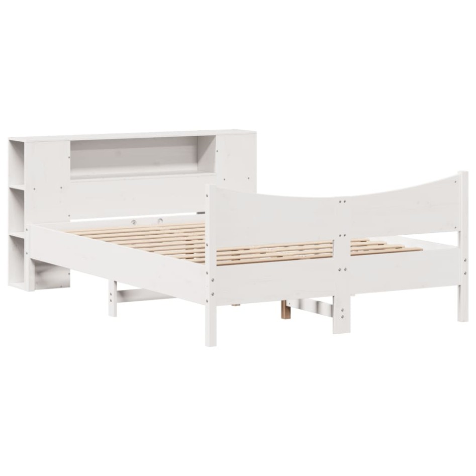 Estructura de cama sin colchón madera maciza de pino 160x200