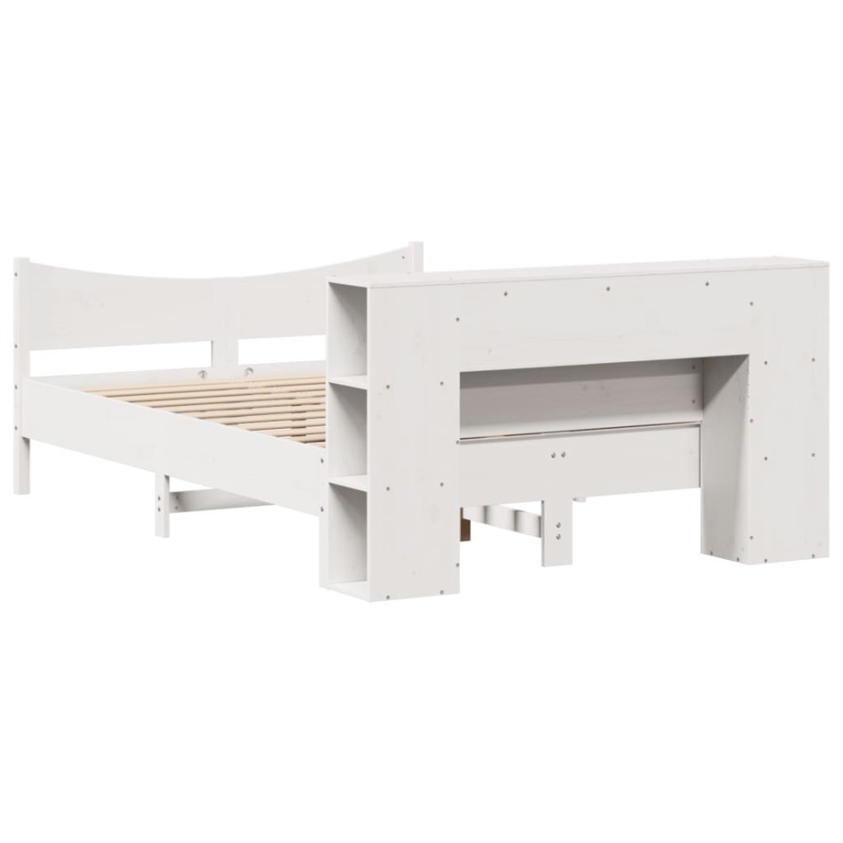 Estructura de cama sin colchón madera maciza de pino 160x200