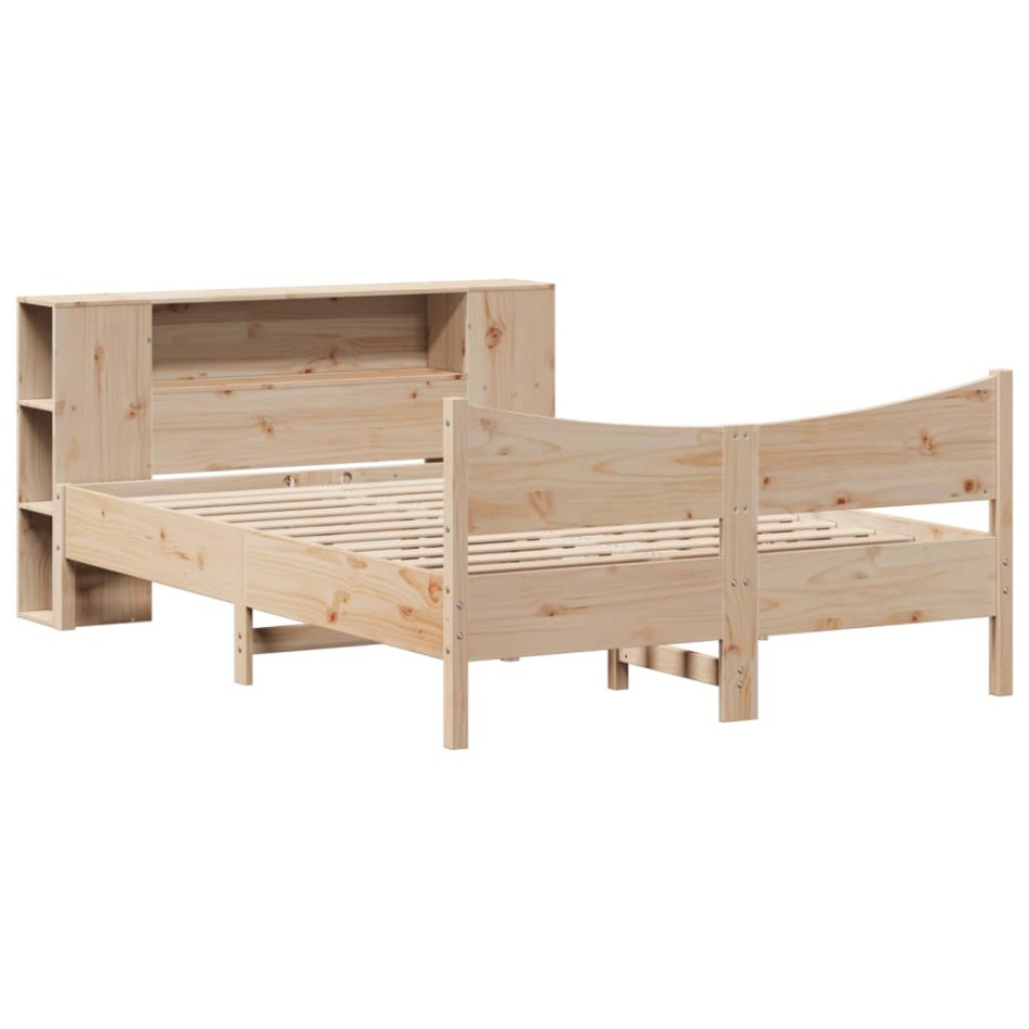 Estructura de cama sin colchón madera maciza de pino 140x190