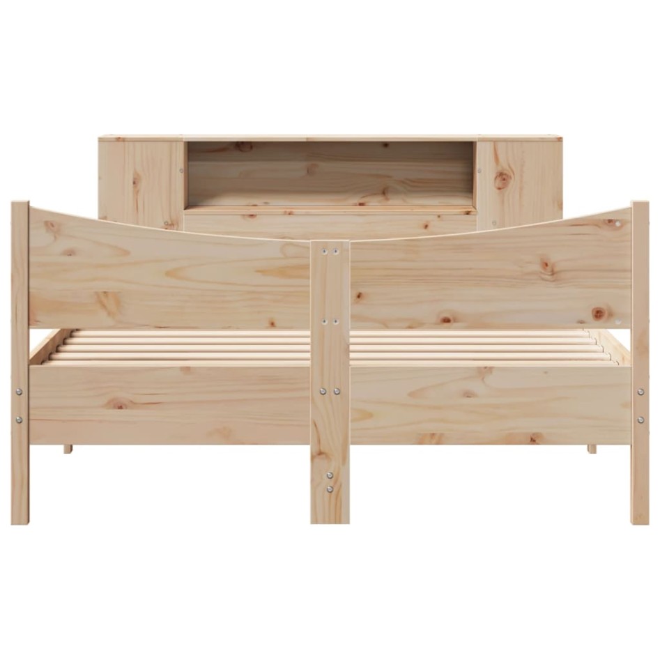 Estructura de cama sin colchón madera maciza de pino 140x190