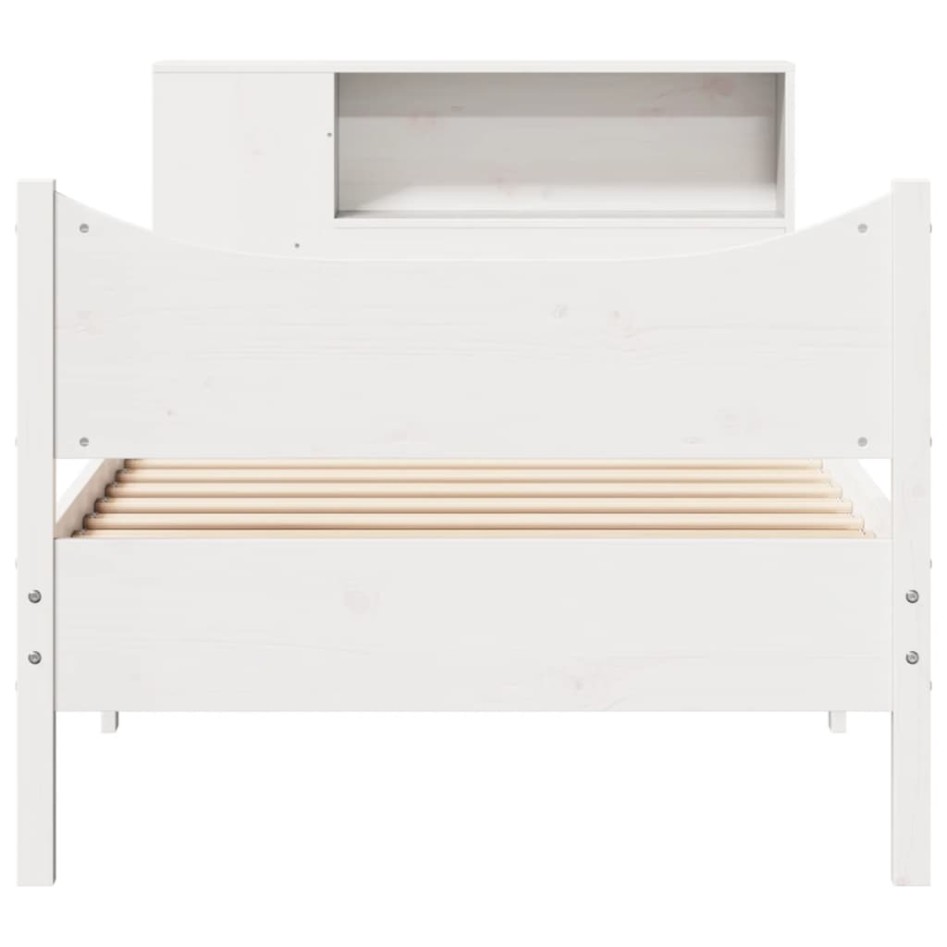 Estructura de cama sin colchón madera maciza blanca 75x190