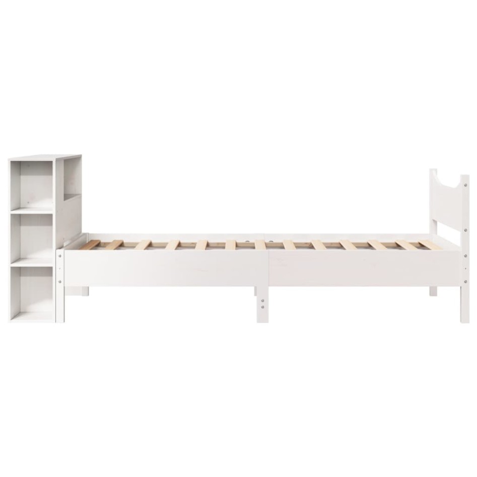Estructura de cama sin colchón madera maciza blanca 75x190