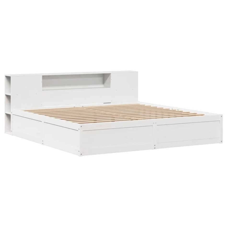 Cama sin colchón madera maciza de pino blanca 180x200