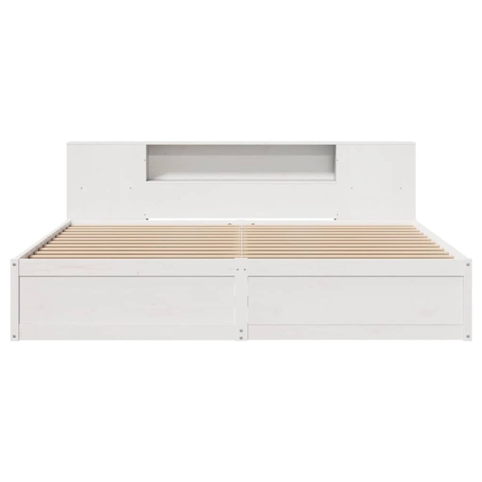 Cama sin colchón madera maciza de pino blanca 180x200