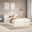 Estructura de cama sin colchón madera de pino blanca 140x200 cm