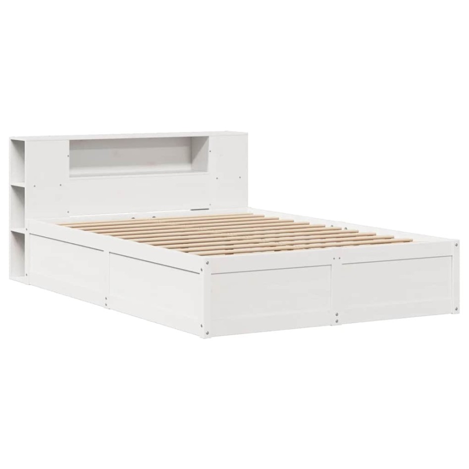 Estructura de cama sin colchón madera de pino blanca 140x200