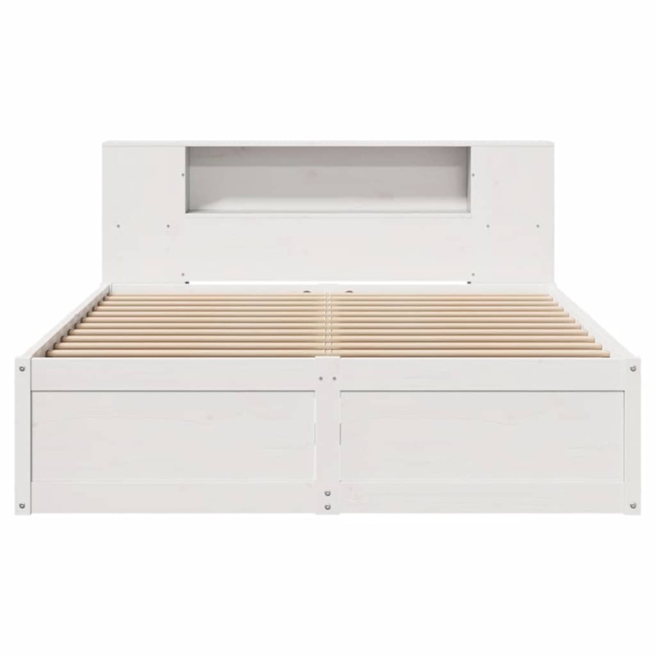 Estructura de cama sin colchón madera de pino blanca 140x200