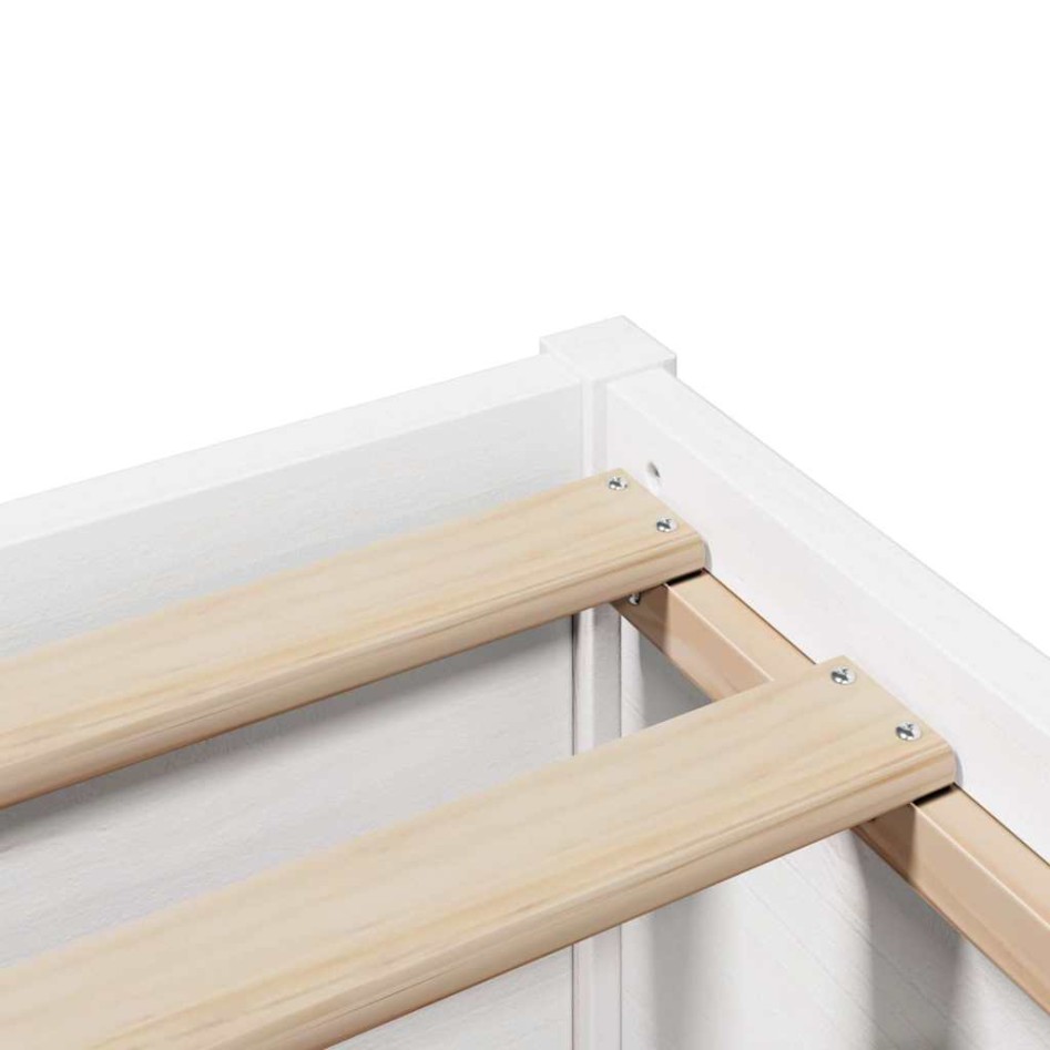 Estructura de cama sin colchón madera de pino blanca 140x200