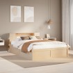 Estructura de cama sin colchón madera maciza de pino 140x190 cm