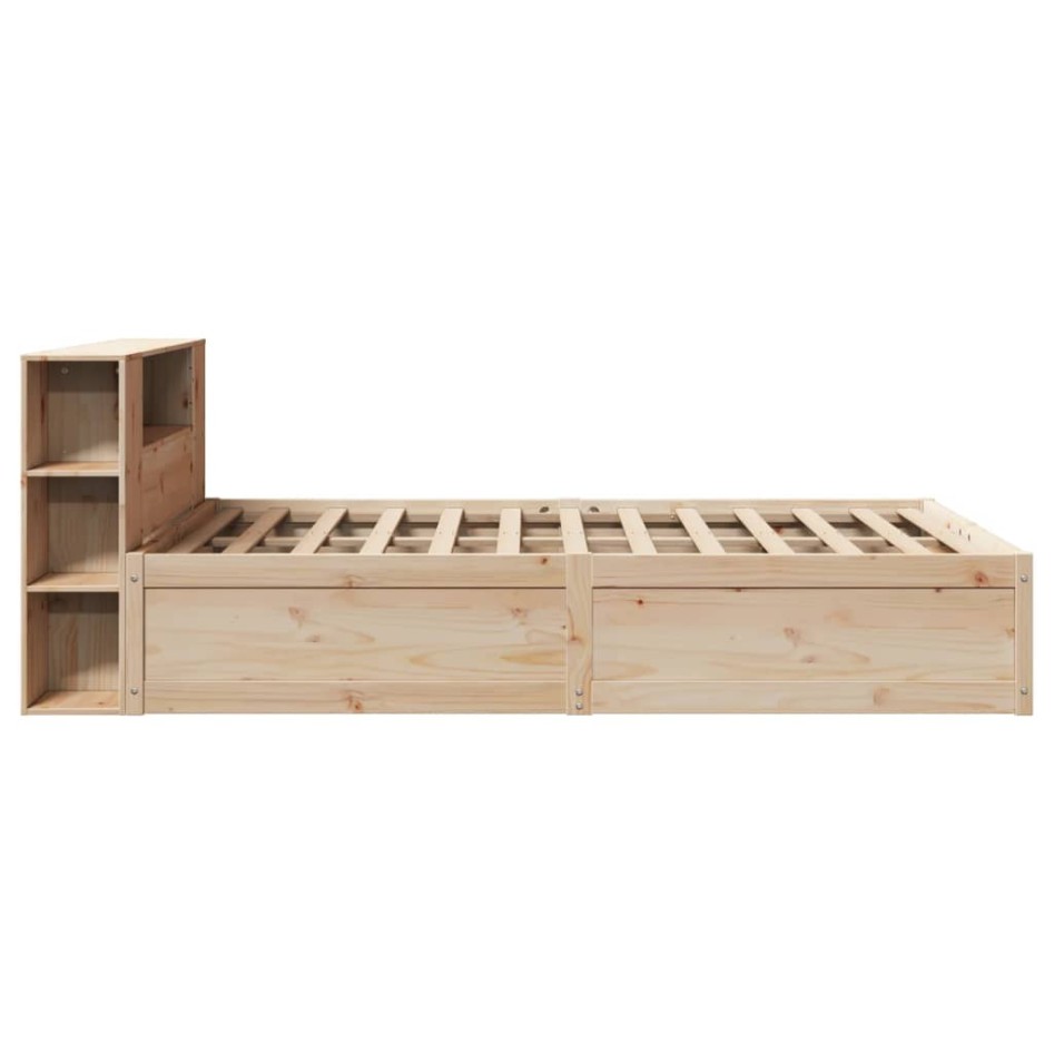 Estructura de cama sin colchón madera maciza de pino 140x190
