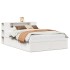 Estructura de cama sin colchón madera maciza blanca 120x190