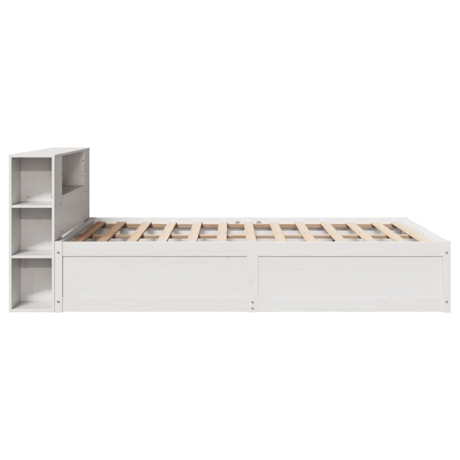 Estructura de cama sin colchón madera maciza blanca 120x190