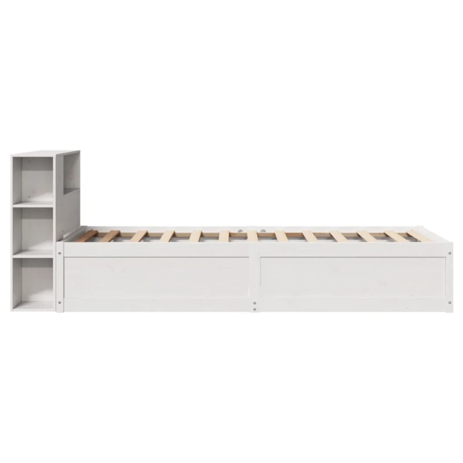 Estructura de cama sin colchón madera maciza blanca 75x190