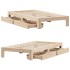 Estructura de cama sin colchón madera maciza de pino 90x200