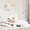 Estructura de cama sin colchón madera de pino blanco 135x190 cm