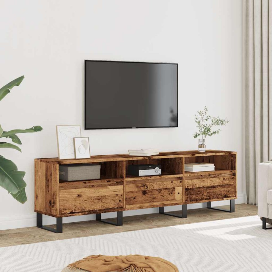 Mueble de TV madera ingeniería madera envejecida 150x30x44,5