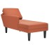 Chaise longue con cojín de tela de pana rojo y