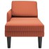 Chaise longue con cojín de tela de pana rojo y