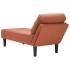 Chaise longue con cojín de tela de pana rojo y
