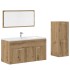 Juego de muebles baño 3 piezas madera ingeniería roble
