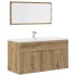 Juego de muebles baño 3 piezas madera ingeniería roble