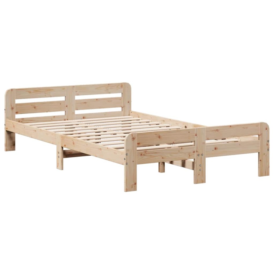 Estructura de cama sin colchón madera de pino maciza 120x200