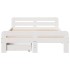 Estructura de cama sin colchón madera maciza blanca 120x190