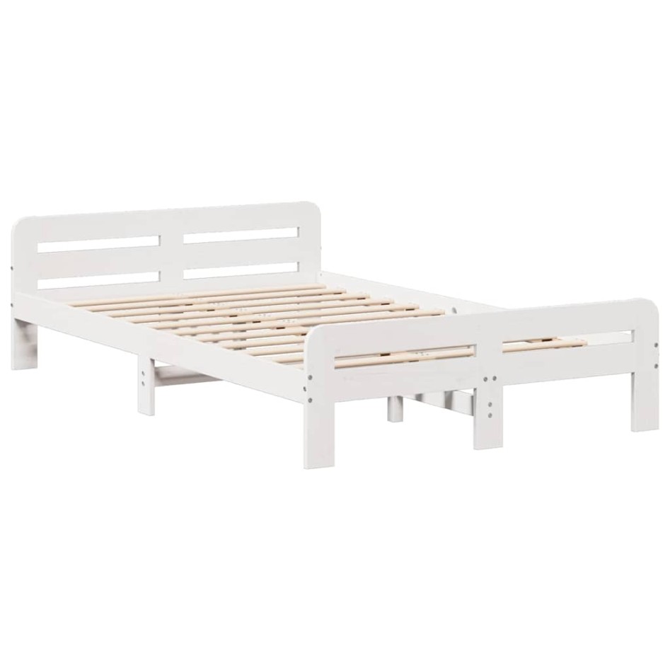 Estructura de cama sin colchón madera maciza blanca 120x190